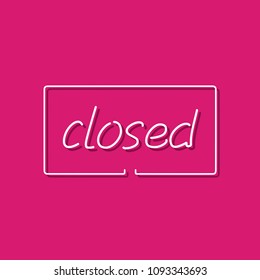Closed icon, vector illustration design. Neon logo collection.