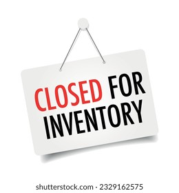 Closed for inventory on door sign