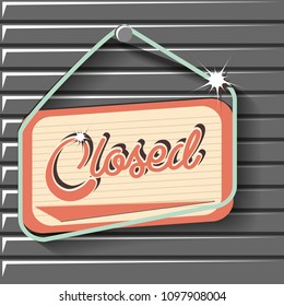 closed label hanging style retro