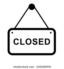 Closed label icon for market isolated vector illustration