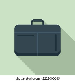 Closed Laptop Bag Icon Flat Vector. Case Backpack. Business School