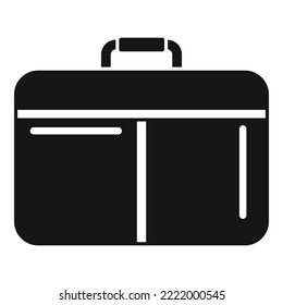 Closed Laptop Bag Icon Simple Vector. Case Backpack. Business School