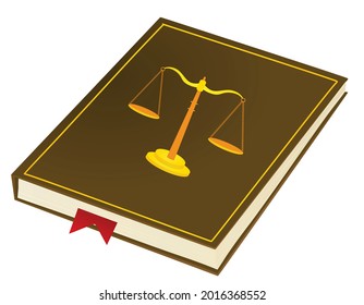 Libro de derecho cerrado. ilustración vectorial