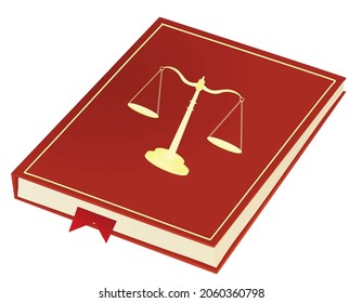 Libro de derecho cerrado. ilustración vectorial