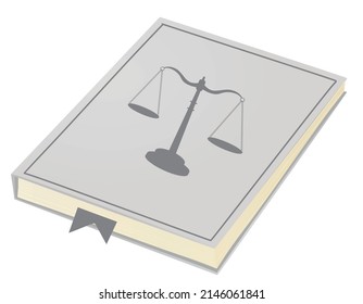 Closed law book. vector illustration