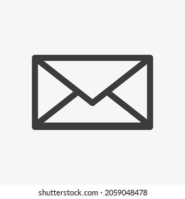 Icono vectorial de letra cerrada aislado en fondo blanco. Signo de sobres.