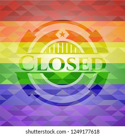 Closed lgbt colors emblem 