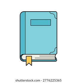 Closed light blue book with bookmark non fiction bookmark knowledge education