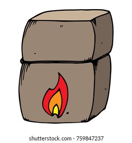 Closed lighter with a pattern of fire. Vector illustration.