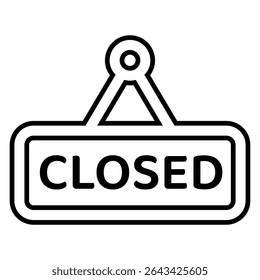 closed line icon design. closed thin black outline symbol vector illustration. editable stroke icon on transparent background.