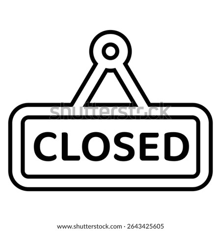 closed line icon design. closed thin black outline symbol vector illustration. editable stroke icon on transparent background.