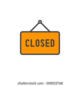 closed line icon, filled outline vector sign, linear colorful pictogram isolated on white. logo illustration