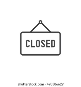 closed line icon, outline vector sign, linear pictogram isolated on white. logo illustration