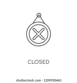 Closed linear icon. Closed concept stroke symbol design. Thin graphic elements vector illustration, outline pattern on a white background, eps 10.