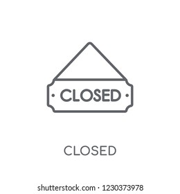 Closed linear icon. Modern outline Closed logo concept on white background from Hotel and Restaurant collection. Suitable for use on web apps, mobile apps and print media.