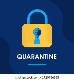 Closed lock banner. The world economy, falling down, crisis on the background of a coronavirus, a pandemic. Business lost crisis decrease. Lower cost, reduction. Concept of global trade market and