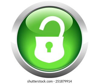 Closed lock button for web. Vector. 