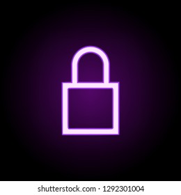 closed lock icon. Elements of web in neon style icons. Simple icon for websites, web design, mobile app, info graphics