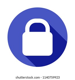 closed lock icon in Flat long shadow style