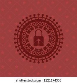 closed lock icon inside badge with red background