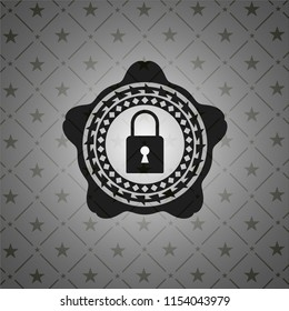 closed lock icon inside dark emblem