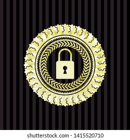 closed lock icon inside shiny badge