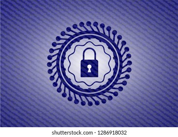 closed lock icon with jean texture