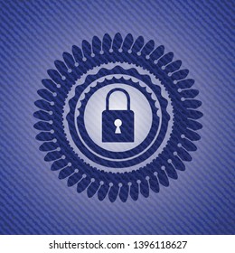 closed lock icon with jean texture