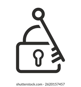 Icono de cerradura cerrada, símbolo de llave, Ilustración vectorial plana sobre fondo blanco