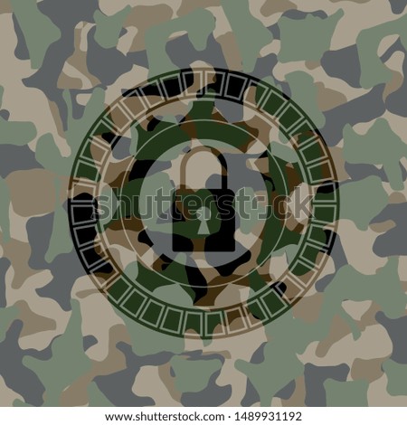 closed lock icon on camo pattern