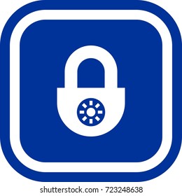 Closed lock icon , sign Square with rounded corners