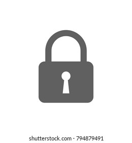 Closed lock icon. Symbol or sign security. Flat vector illustration