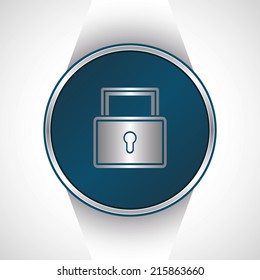 Closed lock icon. Vector button         