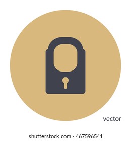 Closed lock icon, vector design element