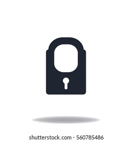 Closed lock icon, vector design element
