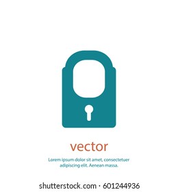 Closed lock icon, vector design element