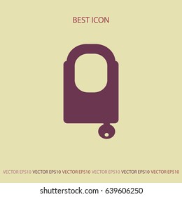 Closed lock icon, vector design element
