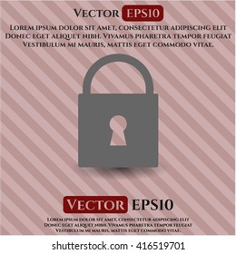 closed lock icon vector symbol flat eps jpg app web