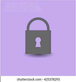 closed lock icon vector symbol flat eps jpg app web