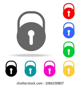 closed lock icons. Elements of human web colored icons. Premium quality graphic design icon. Simple icon for websites, web design, mobile app, info graphics on white background