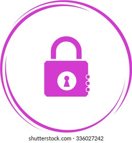 closed lock. Internet button. Vector icon.