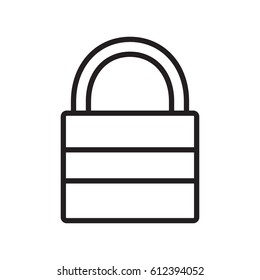Closed lock linear icon. Padlock thin line illustration. Security contour symbol. Vector isolated outline drawing