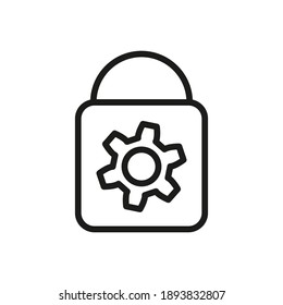 Closed Lock Outline Vector Icon. For Web And App