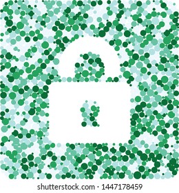 Closed Lock sign color distributed circles dots illustration