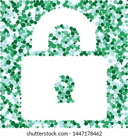 Closed Lock sign color distributed circles dots illustration