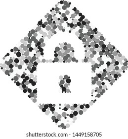 Closed Lock sign color distributed circles dots illustration