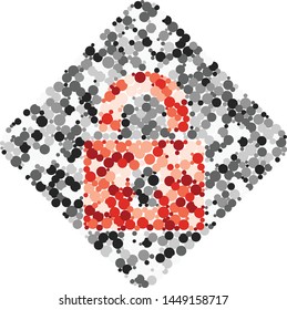 Closed Lock sign color distributed circles dots illustration