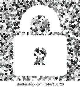 Closed Lock sign color distributed circles dots illustration