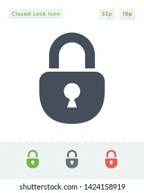 Closed Lock - Sticker Icons. A professional, pixel aligned icon.