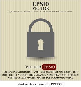 Closed Lock vector icon or symbol